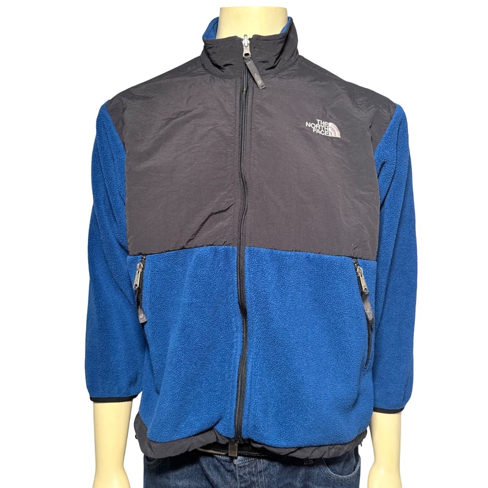 The North Face Denali Jacket Boys XL Blue‎ Black Excellent Polartec Fleece Zip